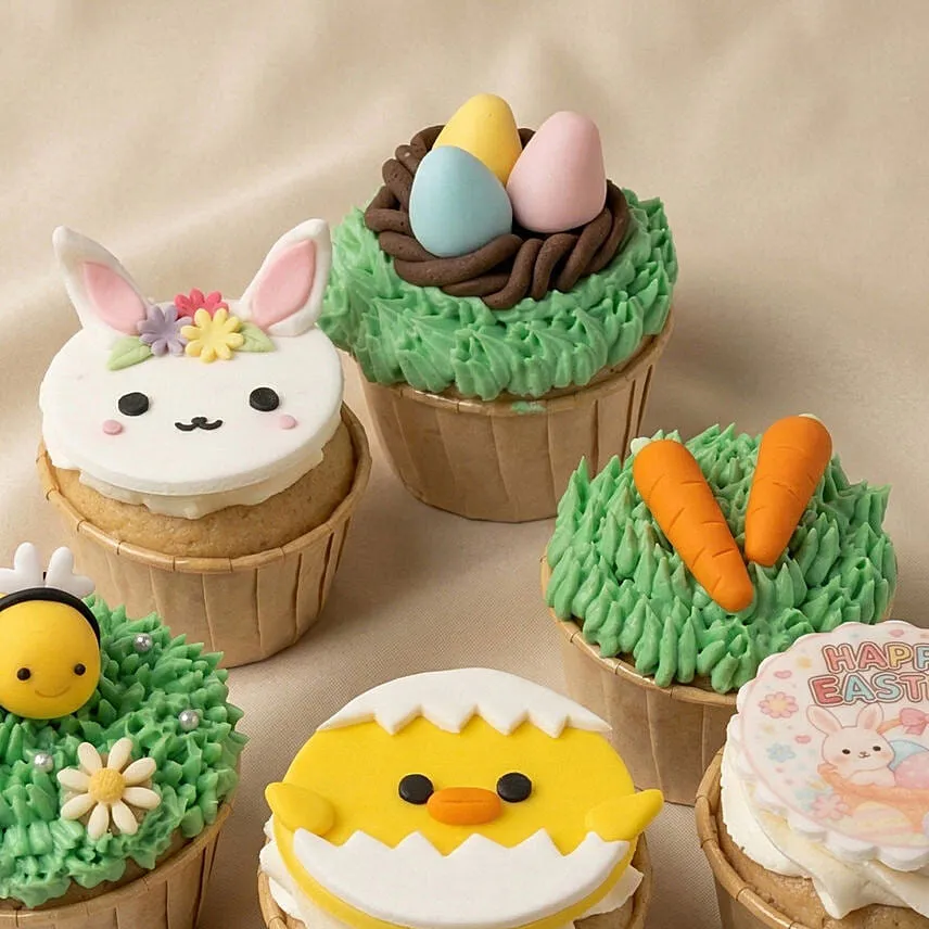 Easter Garden Vanilla Cupcakes Box of 6