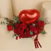 Exquisite Royal Love Rose Arrangement with Heart Balloon