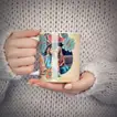 كوب خزفي شخصي مع صورة وتصميم - أحبك أمي