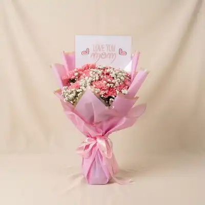 Mothers Love Pink Carnations Bouquet