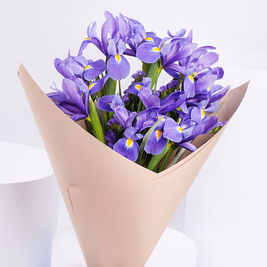 February Birthday Iris Flowers Bouquet