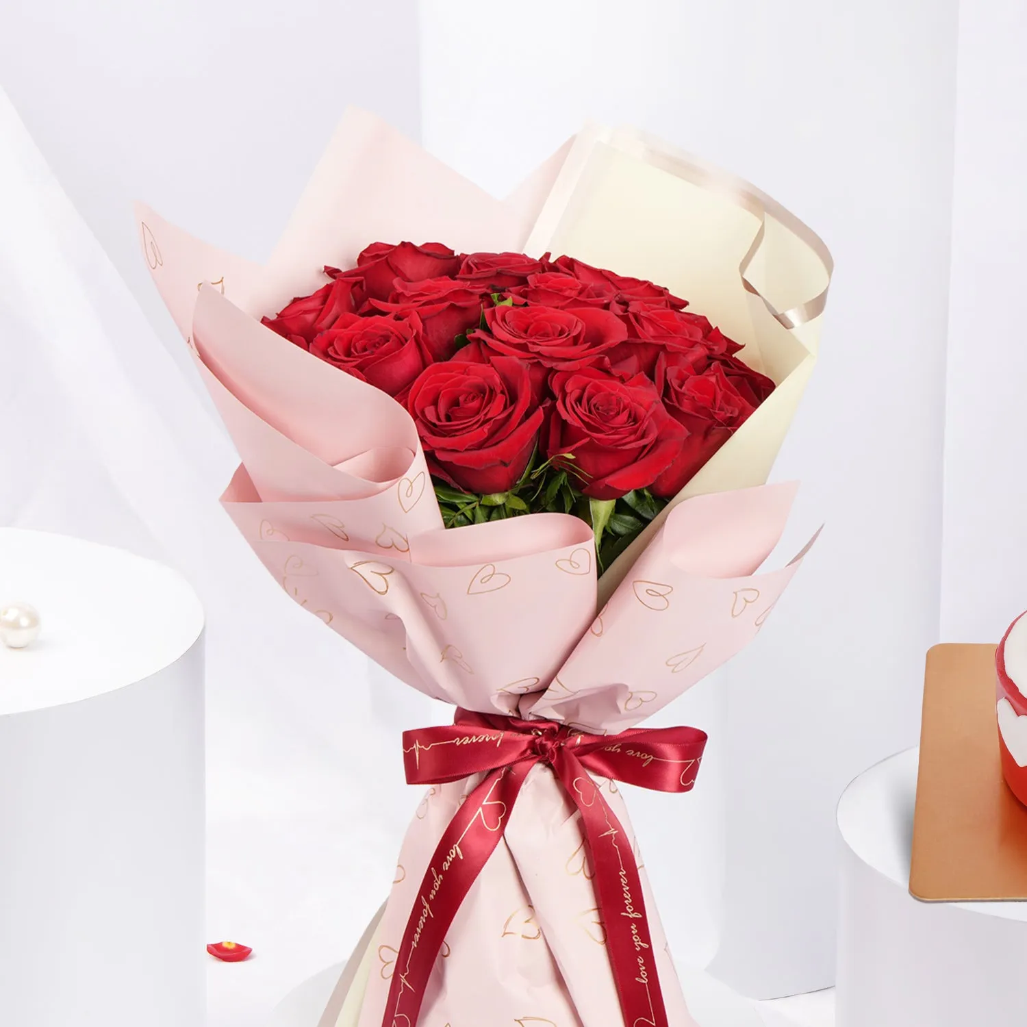 Blush Of Passion  Bouquet | Chocolate Mono Cake 250gm