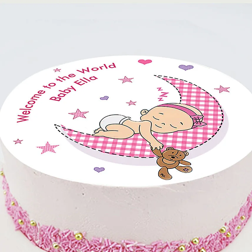 Welcome To The World Photo Cake