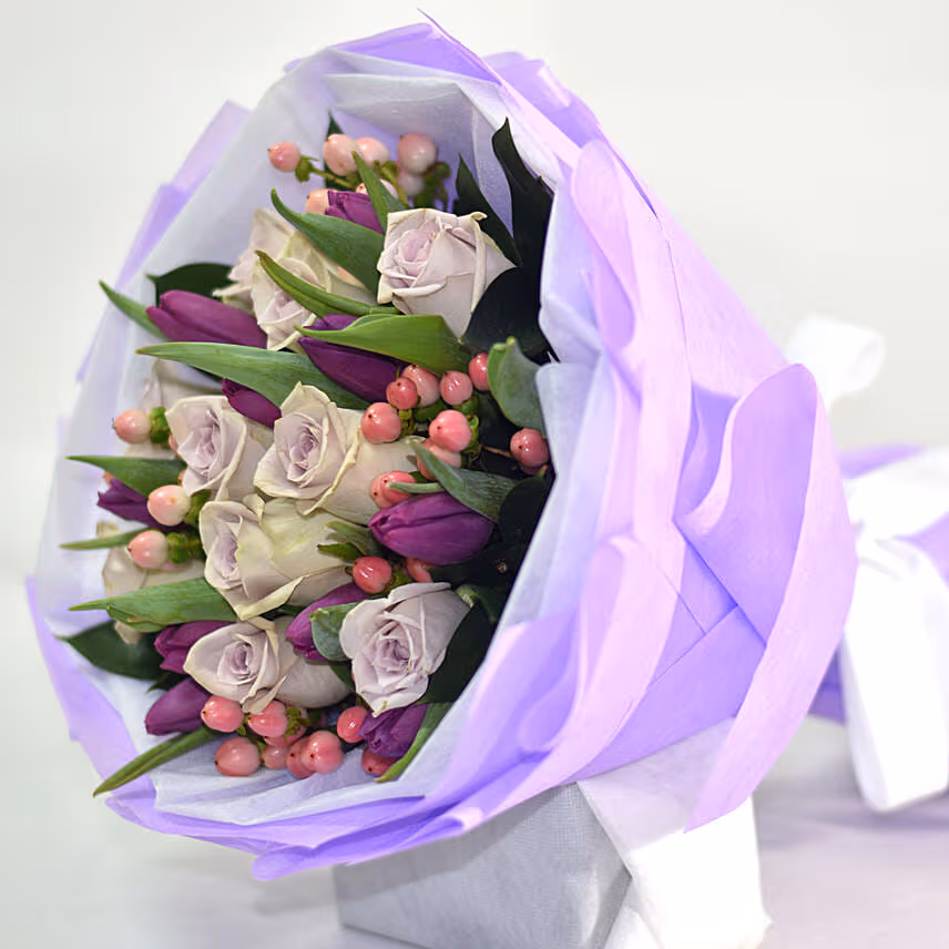Tulips Roses Elegant Bouquet