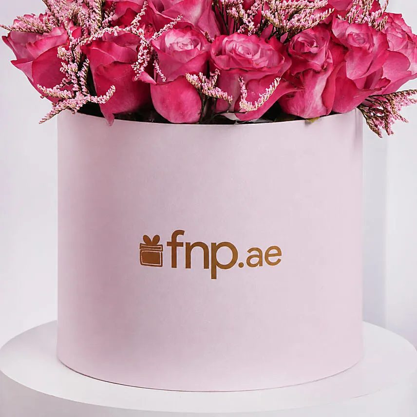 Luxury Purple Roses In A Box
