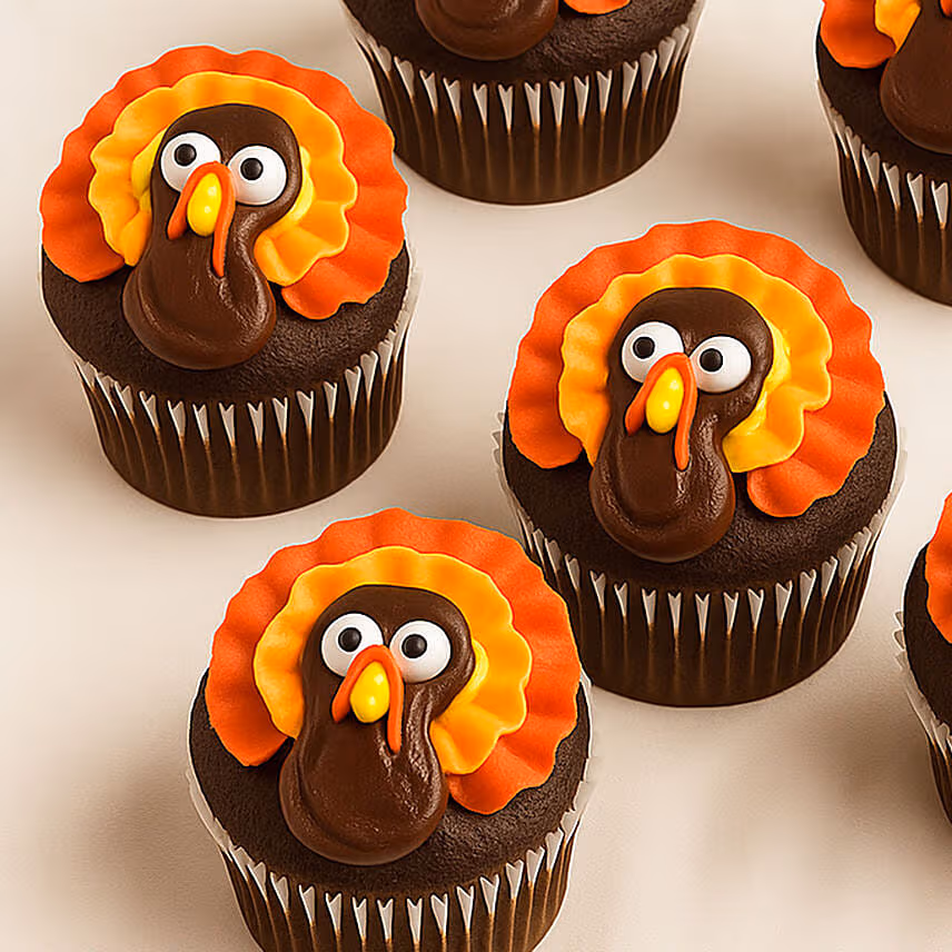 Thanksgiving Turkey Chocolate Cupcakes
