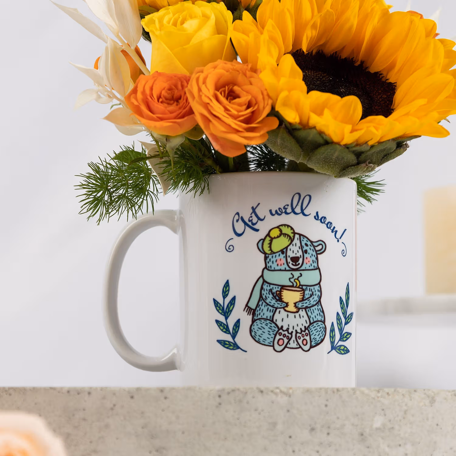 Get Well Soon Flowers Mug