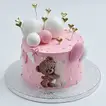 Cuddling Delight Cake - Adorable Pink Chocolate Celebration