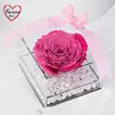 Elegant Pink Infinite Love Cube Box with Forever Rose