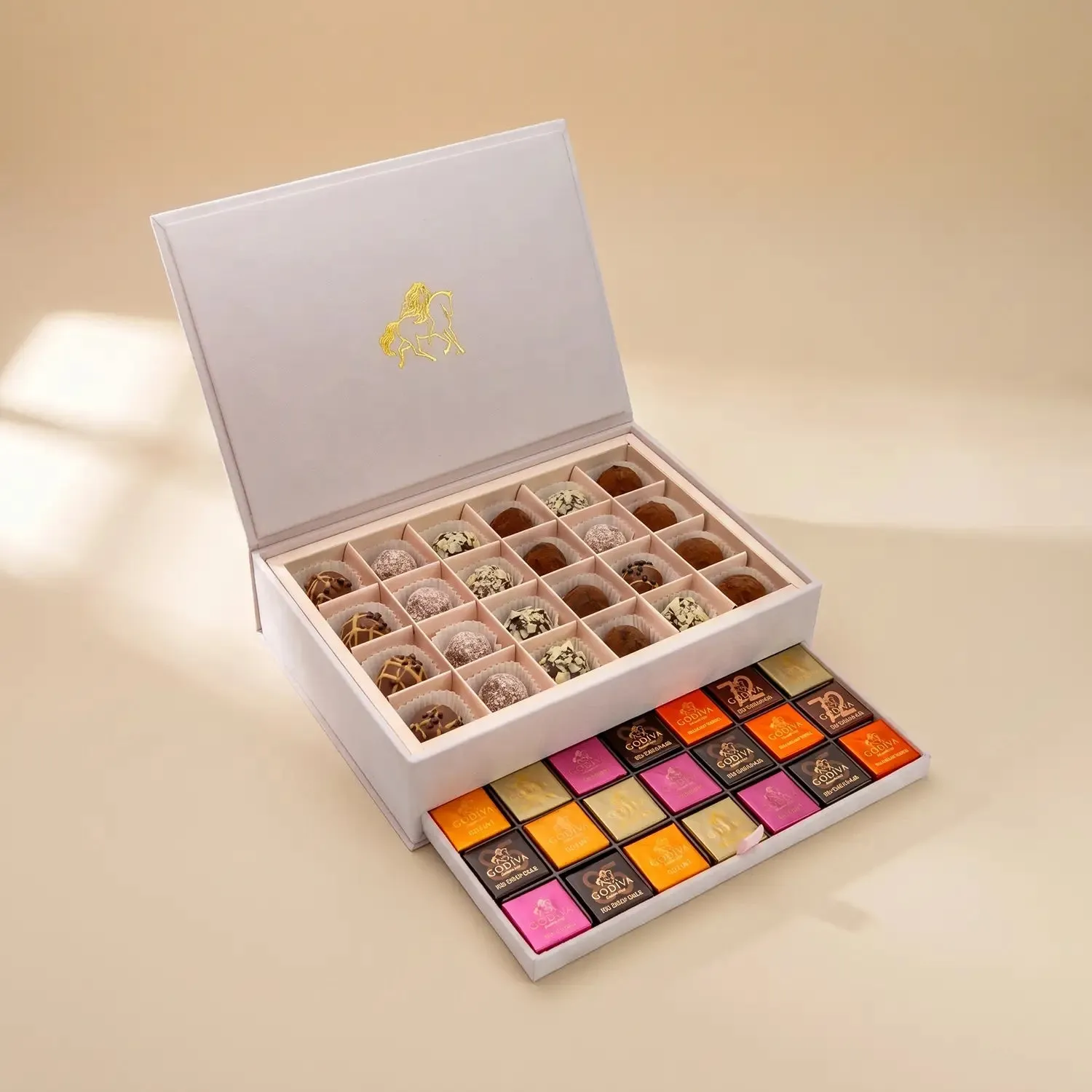 Luxurious Baby Pink Godiva Chocolate Gift Box - 94 Assorted Pieces