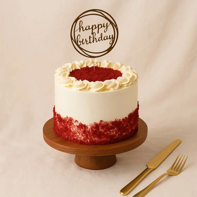 Classic Red Velvet Birthday Cake - 8 Portions