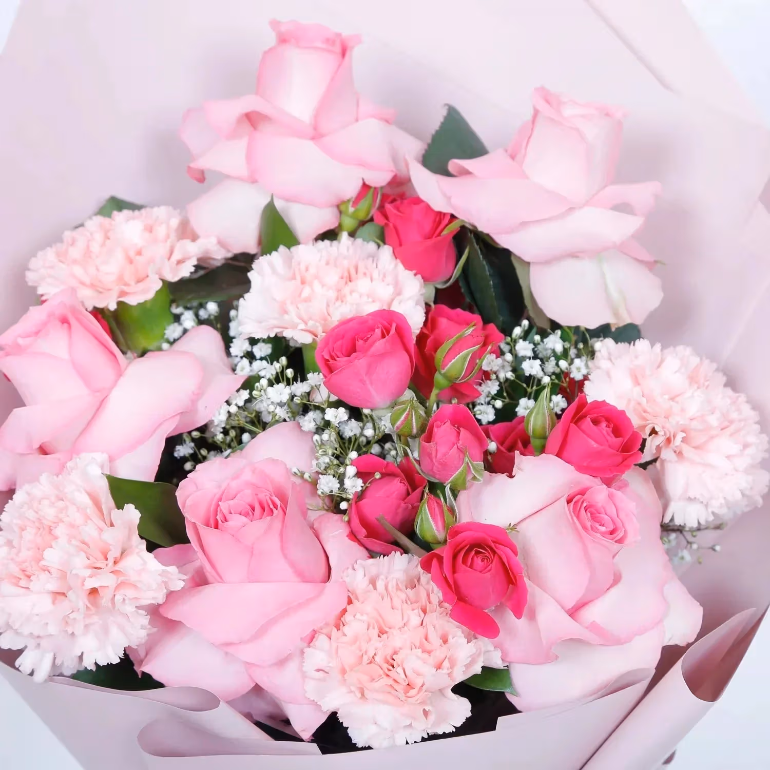 Empire Chocolate Gift Set: Pink Roses Bouquet, Assorted Chocolates, and Baby Girl Balloon