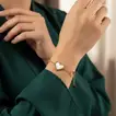 Elegant Golden Heart Charm Stainless Steel Bracelet