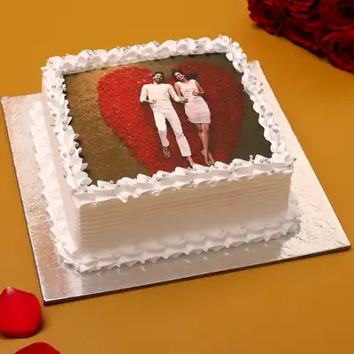 Valentine Photo Vanilla Cake
