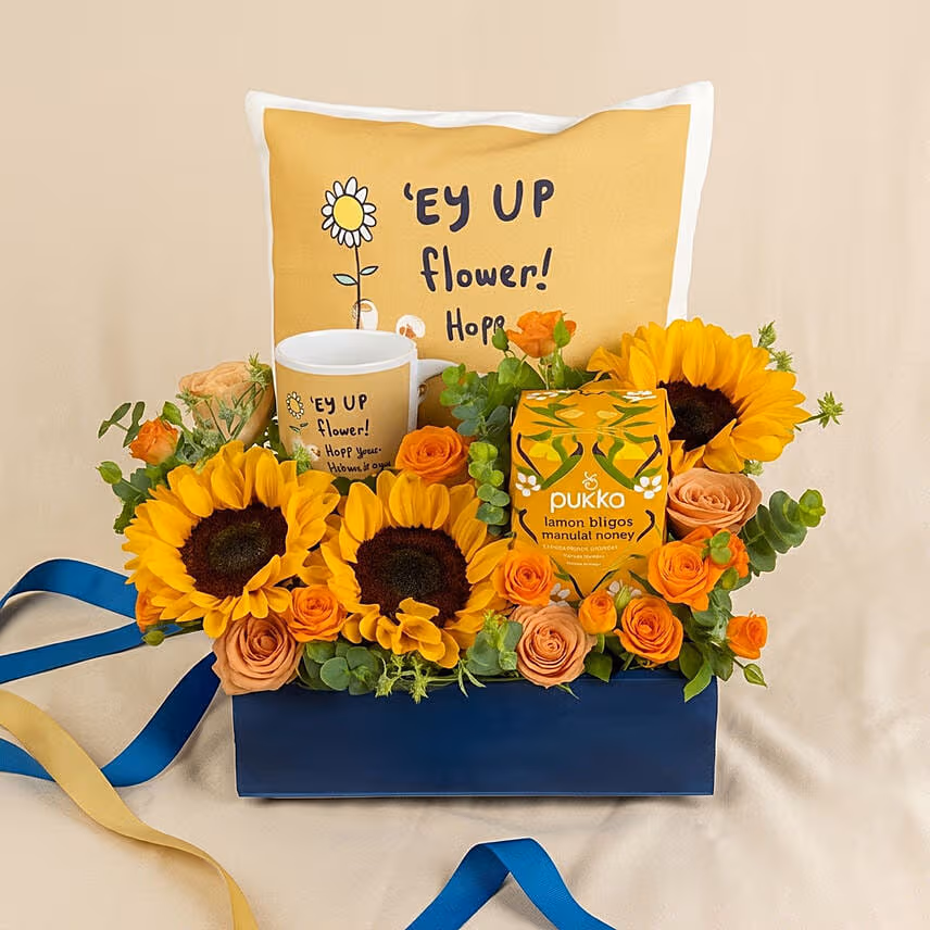 Get Well Soon Floral & Comfort Hamper with Mug N Cushion