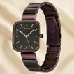 Titan Women's Purple Stackables Quartz Analog Watch with Black Square Dial and Two-Toned Stainless Steel Bracelet