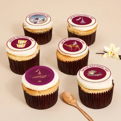 Qatar National Day Celebration Vanilla Cupcakes - 6pcs