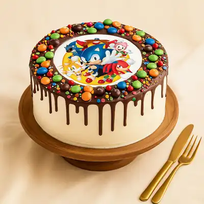 Chocolate Drip Sonic Cake With M&Ms - 500 Grams / Chocolate