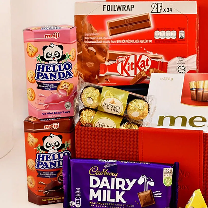 Delightful Treats Red Leather Basket