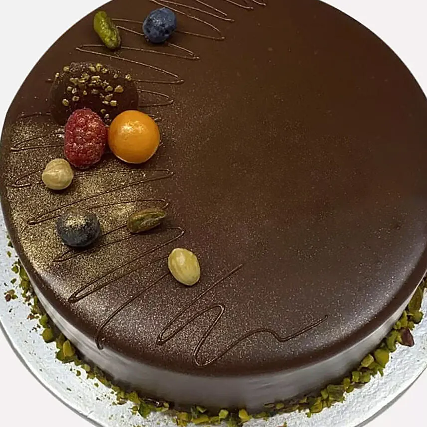 Chocolate Cake With Personalized Cushion