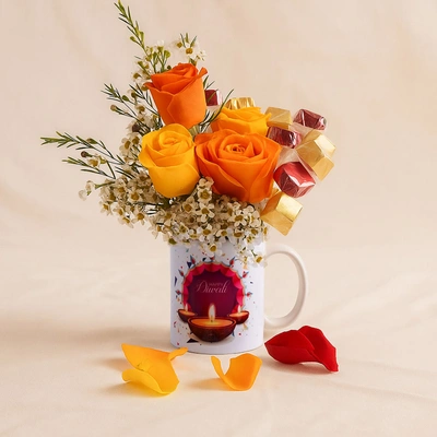 Diwali Flowers n Chocolates Mug