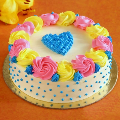 Heart And Roses Designer Chocolate Cake