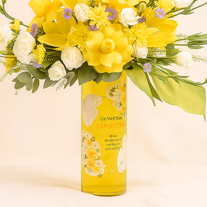Personalised Name Get Well Soon Flowers