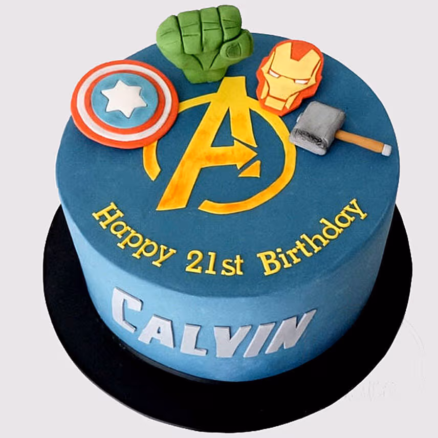 The World Of Avengers Cake