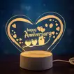 Romantic Happy Anniversary Heart-Shaped Acrylic Lamp
