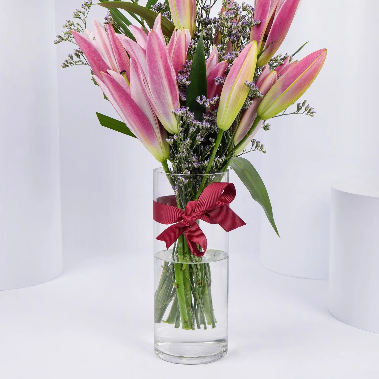 Elegant Grand Pink Petals Arrangement with Umrah Blessings