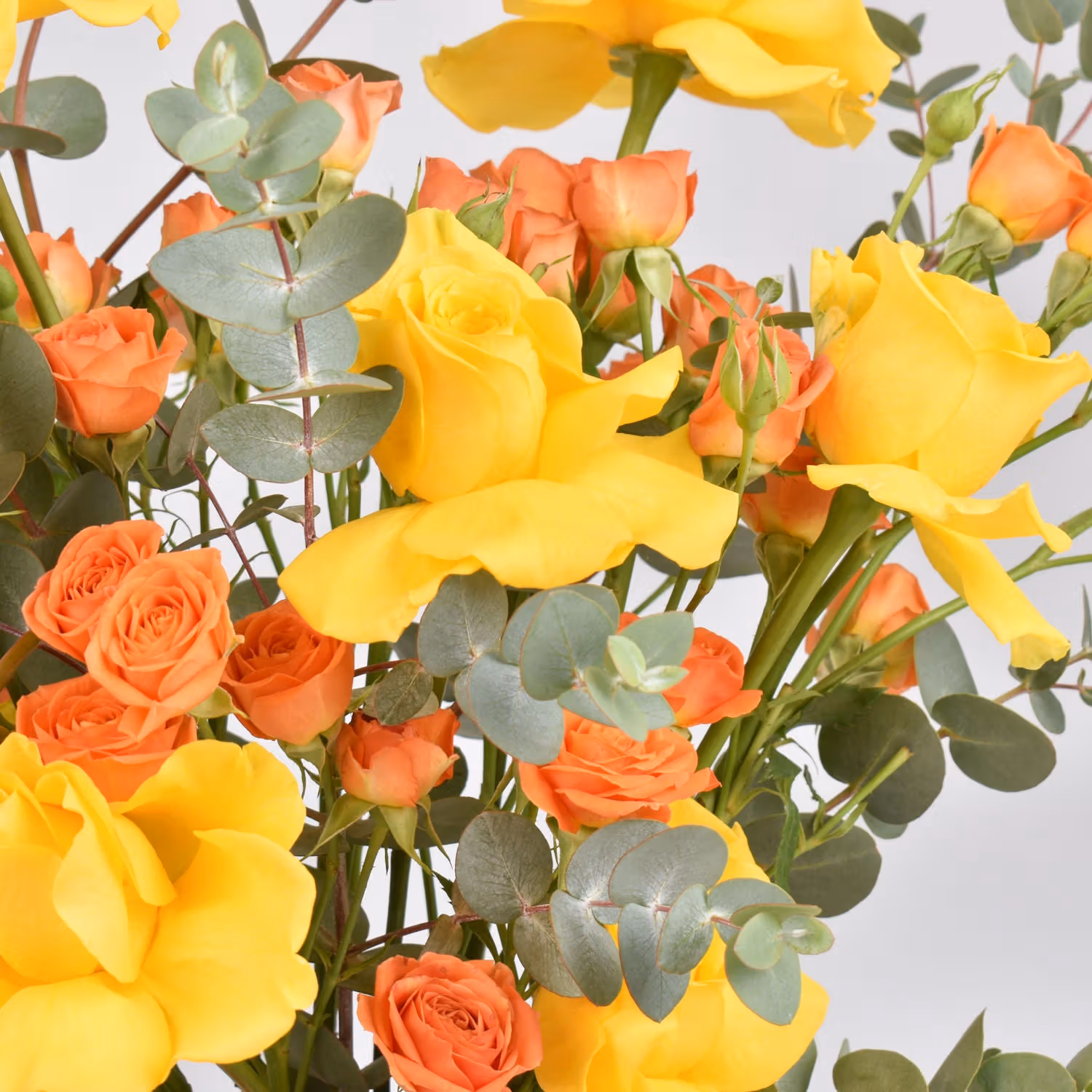 Elegant Bouquet of Yellow and Orange Roses with Premium Chocolates