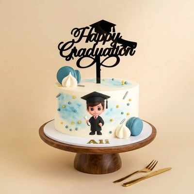 Graduation Personalized Cake For Boys - 1 Kg / Chocolate