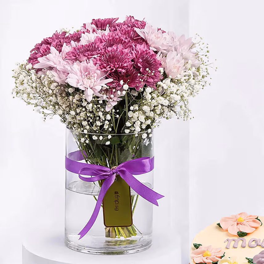 Chrysanthemum Flower with Mama Cake