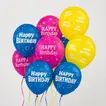 Vibrant Happy Birthday Latex Balloons - Pack of 10