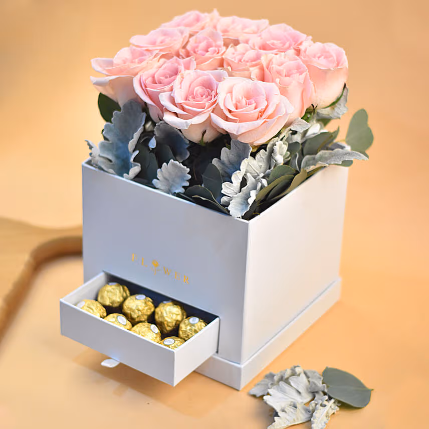 Graceful Roses & Ferrero Rocher Drawer Box