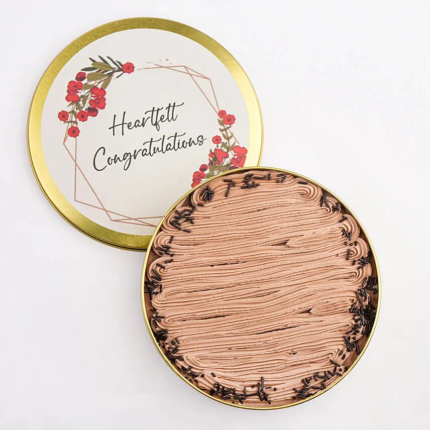 Congratulations Chocolate Tin Cake Half Kg