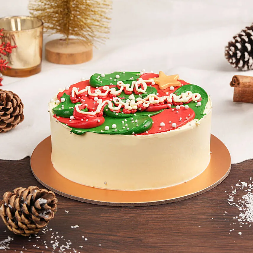 Merry and Bright Christmas Cake