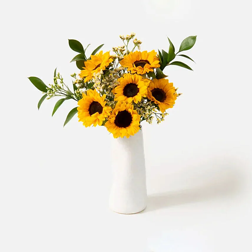 Blooming Sunflowers Vase Arrangement