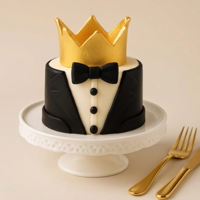 Best Man Tuxedo Chocolate Cake 200gm - Elegant Celebration Delight