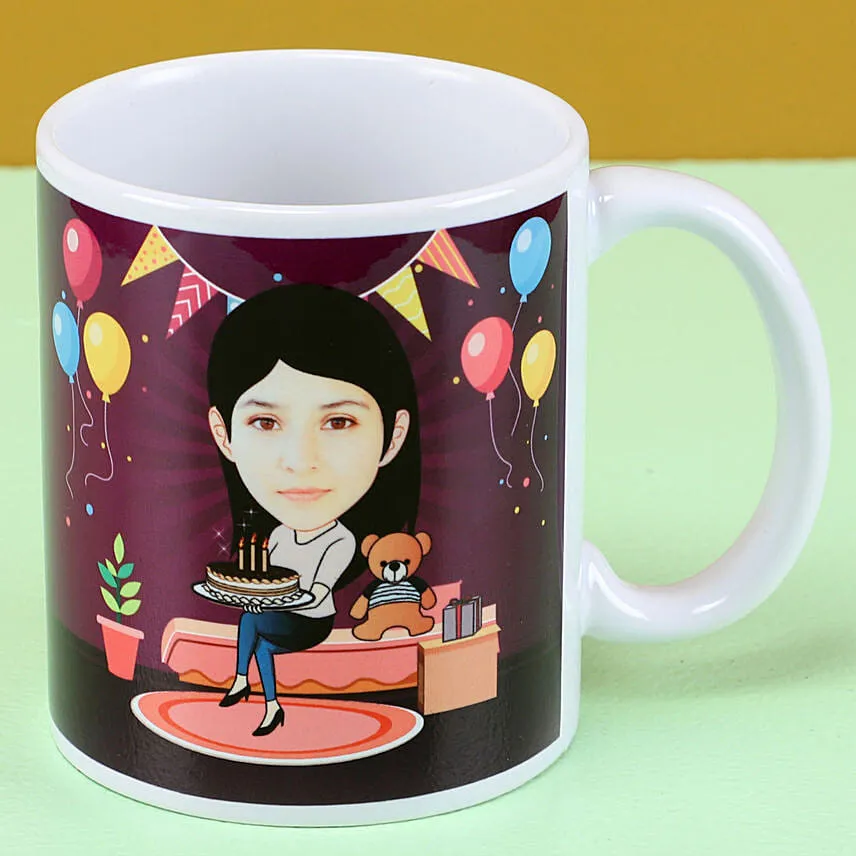 Personalised Birthday Caricature Mug
