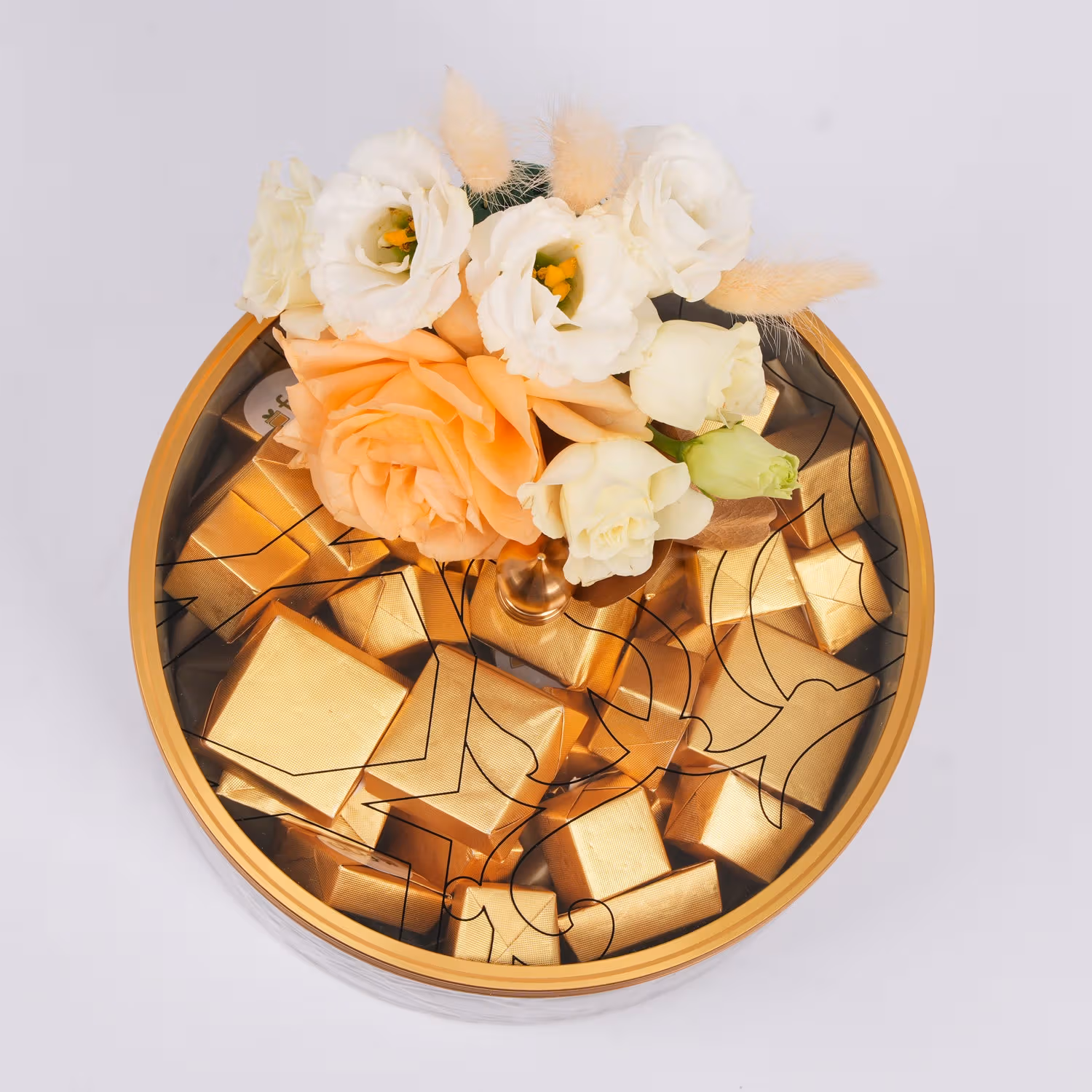 Otantik Home - Gray Chocolate Bowl with Flowers