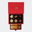 Godiva Mini Royal Box with Red & Scarlet Whisper Bouquet - A Luxurious Gift
