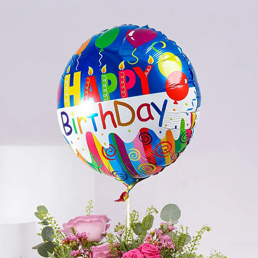 Birthday Balloon Flower and Card Combo
