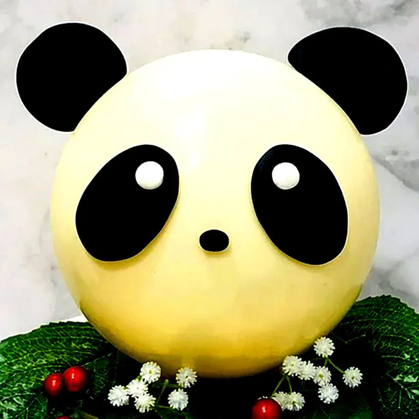 Panda Shaped Mango Pinata Cake
