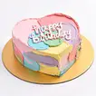 Rainbow Love Heart-Shaped Chocolate Birthday Cake