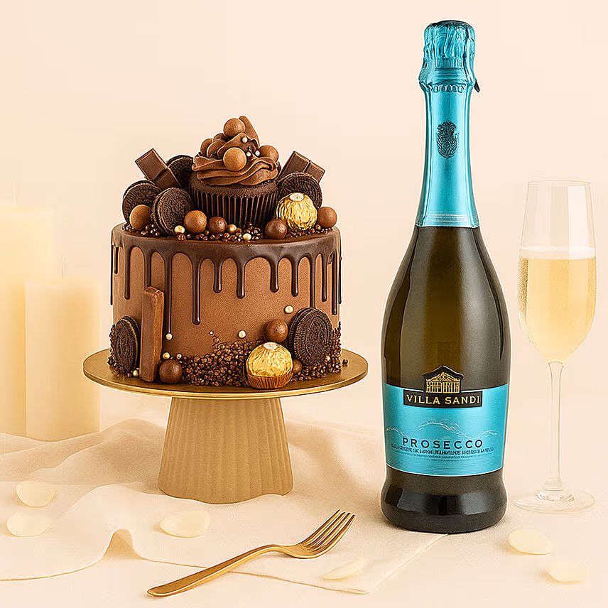 Chocolate Indulgence Cake n Prosecco Gift Bundle