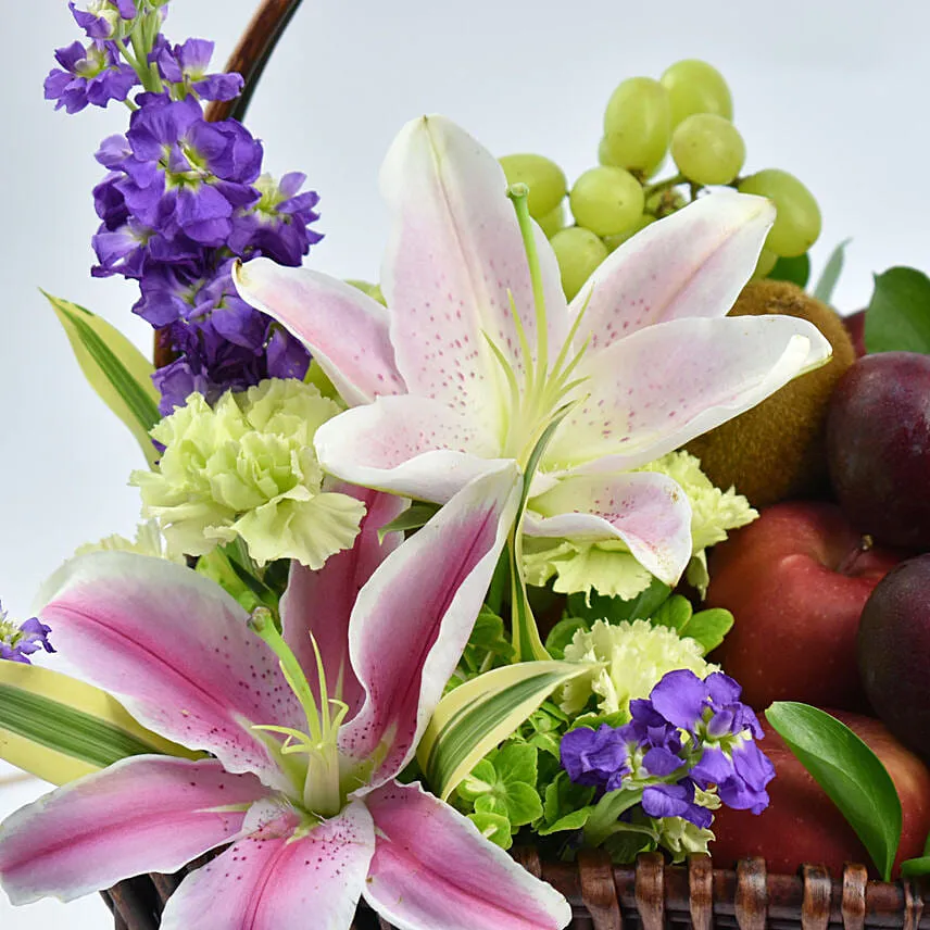 Flowers and Fruits in Basket