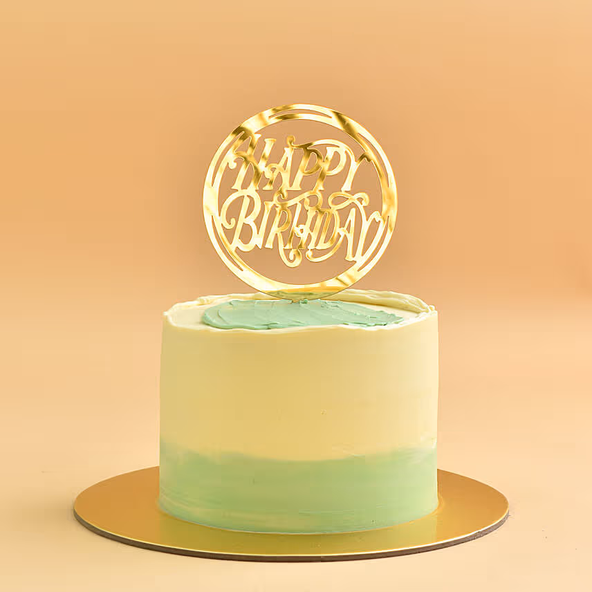 Designer Cake with Happy Birthday Topper