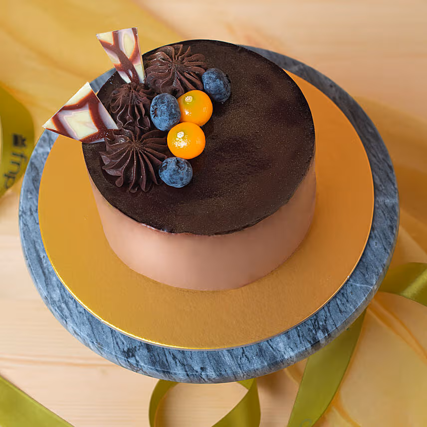 Glorious Mixed Flowers Bouquet with Chocolate Cake