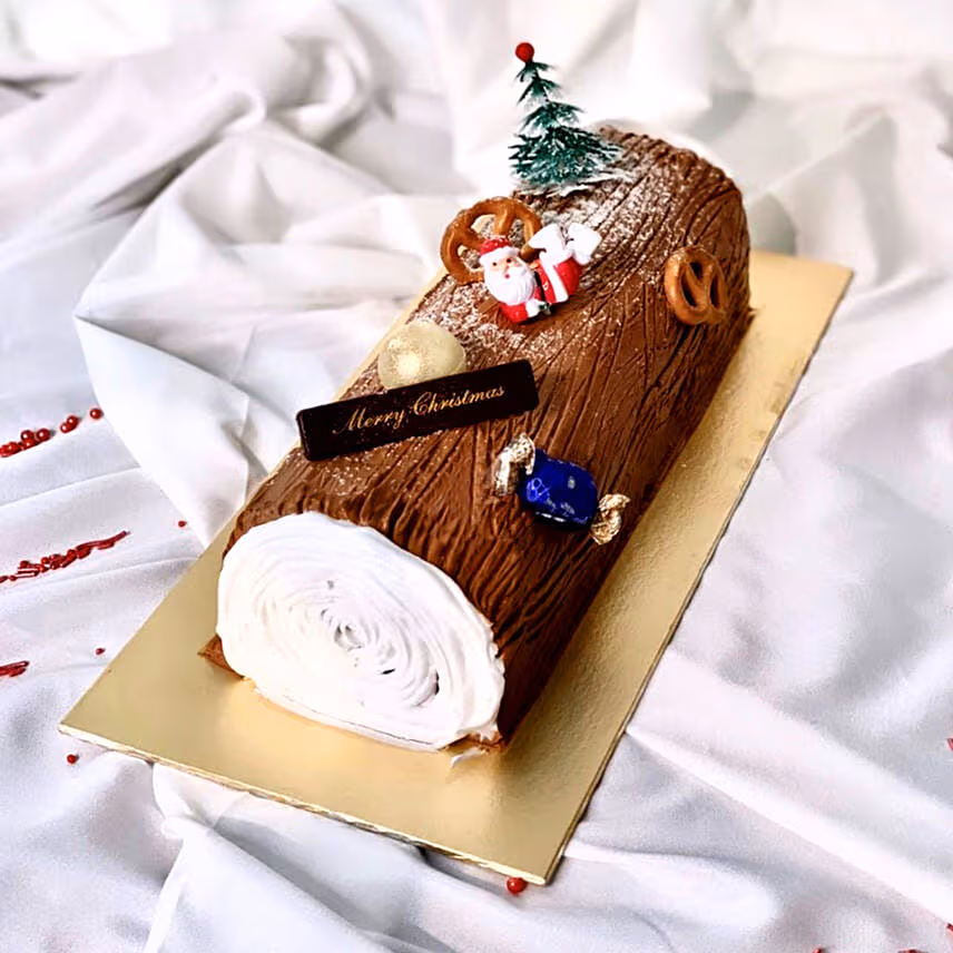 Traditional Chocolate Log Cake